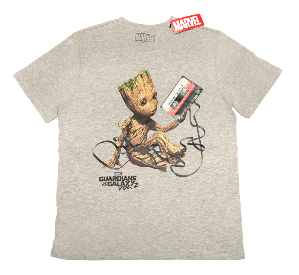 Marvel: Guardians of the Galaxy 'Groot Unwinding' Grey Marl Adult T-Shirts